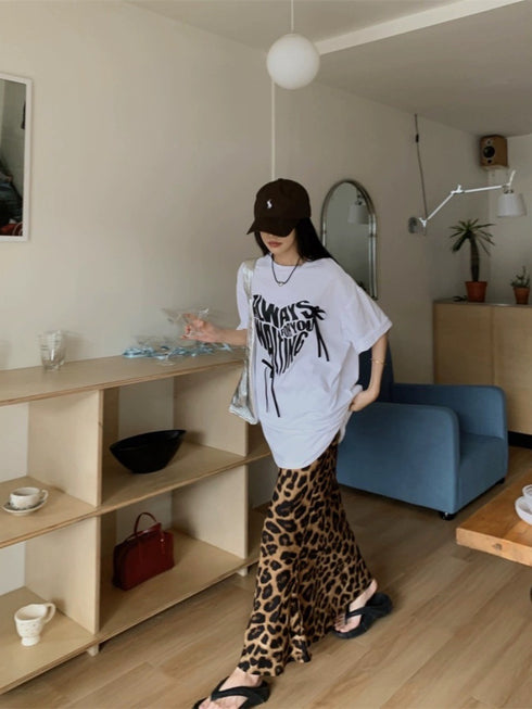 Latest Trendy Animal Print Satin A-Line Skirts
